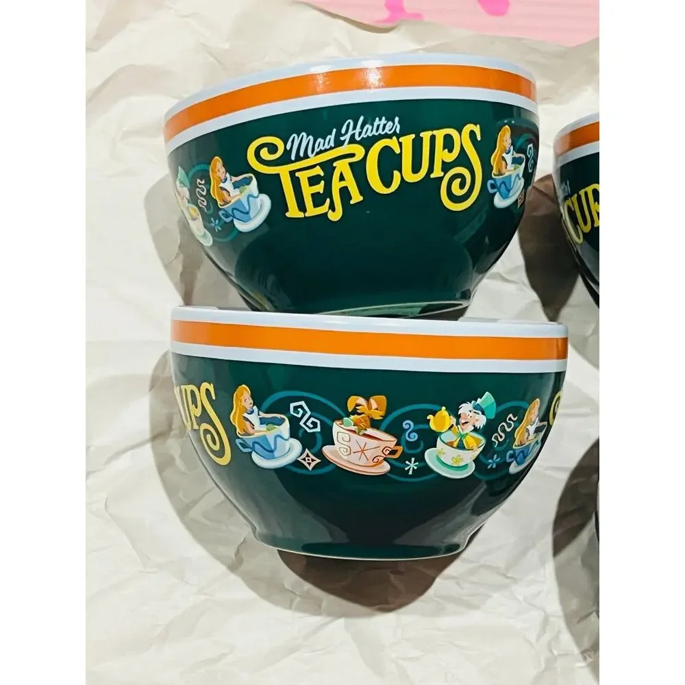 NWT❤️Alice in Wonderland Mad Hatter Set of 4 Bowls
